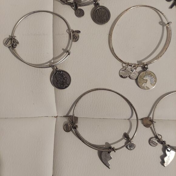 Authentic Alex and Ani Silver Tone Bracelet Lot of 8 *Matching Friends Set* - Picture 3 of 5